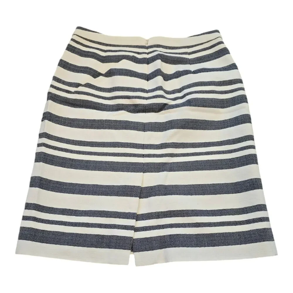 J. Crew‎ Black and White Striped Pencil Skirt Size 2